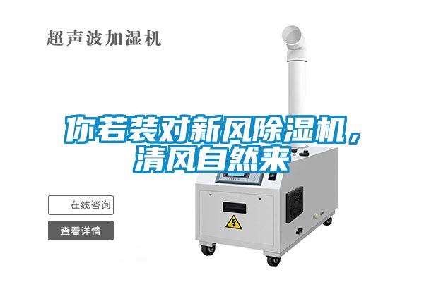 你若裝對新風除濕機，清風自然來