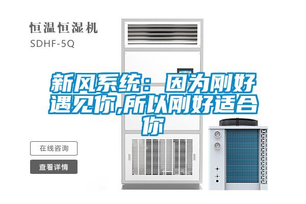 新風系統：因為剛好遇見你,所以剛好適合你