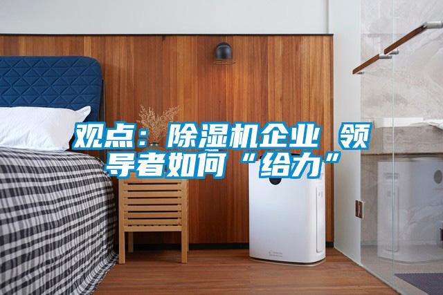觀點：除濕機企業 領導者如何“給力”