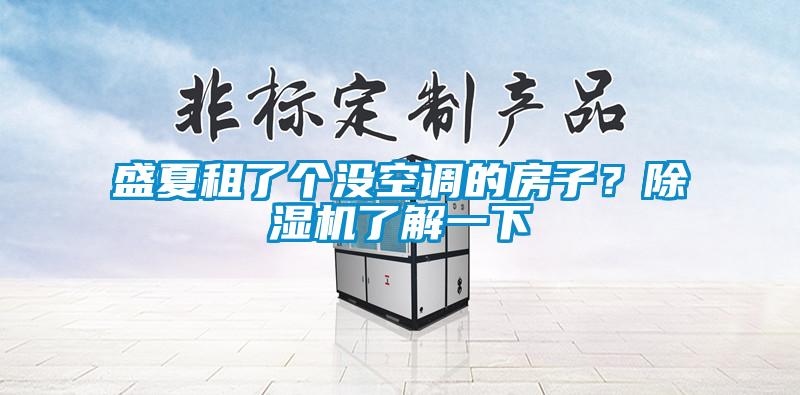 盛夏租了個沒空調的房子？除濕機了解一下