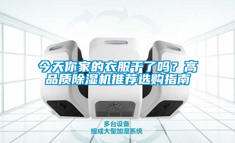 今天你家的衣服干了嗎？高品質除濕機推薦選購指南