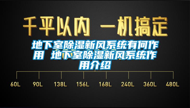 地下室除濕新風系統有何作用 地下室除濕新風系統作用介紹